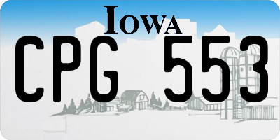 IA license plate CPG553