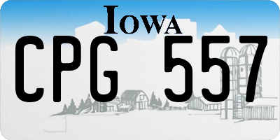 IA license plate CPG557