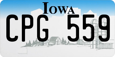 IA license plate CPG559