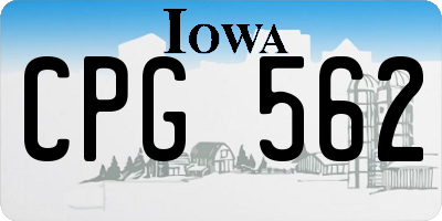 IA license plate CPG562