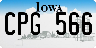 IA license plate CPG566