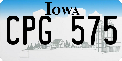 IA license plate CPG575