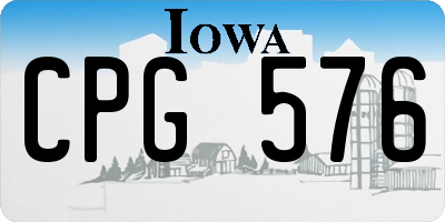 IA license plate CPG576