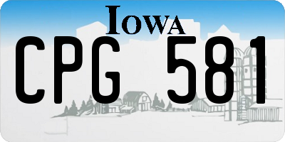 IA license plate CPG581