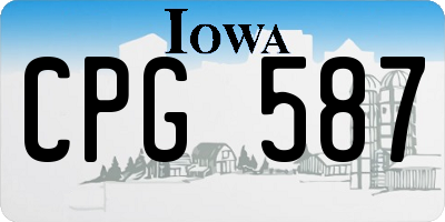IA license plate CPG587