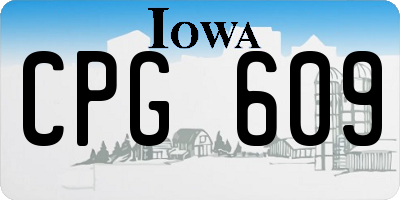 IA license plate CPG609