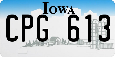 IA license plate CPG613