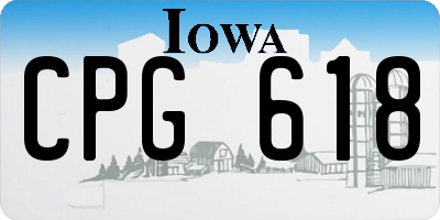 IA license plate CPG618