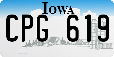 IA license plate CPG619