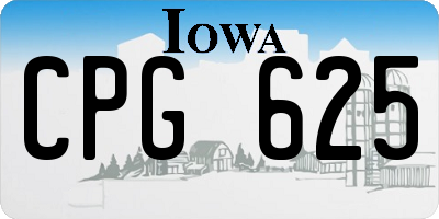 IA license plate CPG625