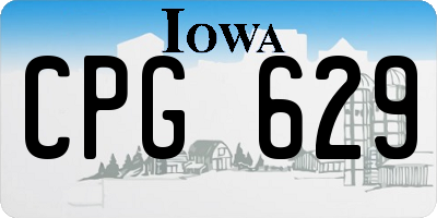 IA license plate CPG629