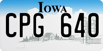IA license plate CPG640