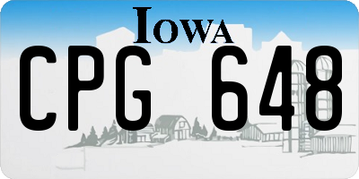 IA license plate CPG648
