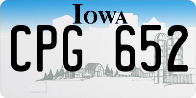 IA license plate CPG652