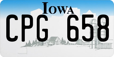 IA license plate CPG658
