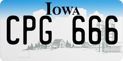 IA license plate CPG666