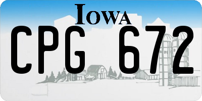 IA license plate CPG672