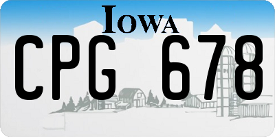 IA license plate CPG678