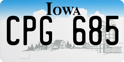 IA license plate CPG685