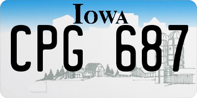 IA license plate CPG687
