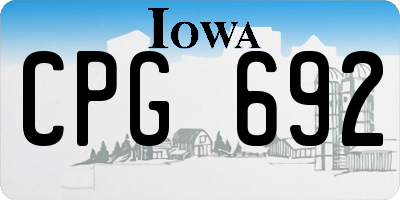 IA license plate CPG692