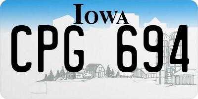 IA license plate CPG694