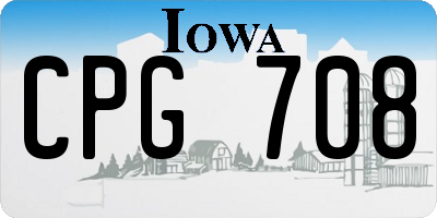 IA license plate CPG708