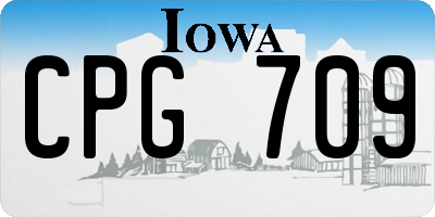 IA license plate CPG709