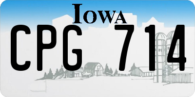 IA license plate CPG714
