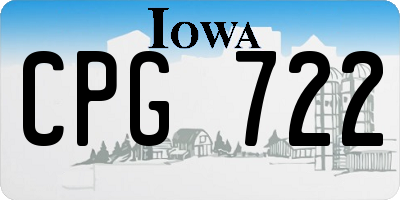 IA license plate CPG722