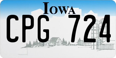 IA license plate CPG724