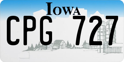 IA license plate CPG727