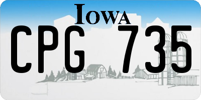 IA license plate CPG735