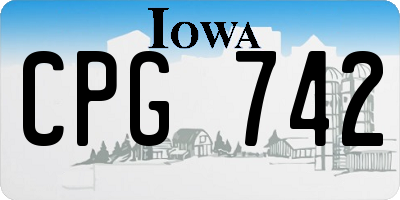 IA license plate CPG742