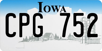 IA license plate CPG752