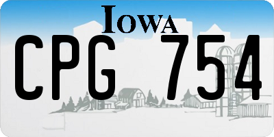 IA license plate CPG754