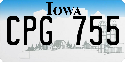 IA license plate CPG755