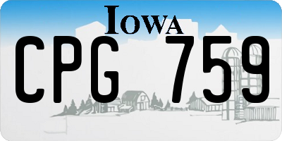 IA license plate CPG759
