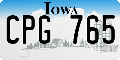 IA license plate CPG765