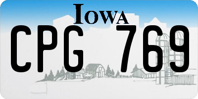IA license plate CPG769