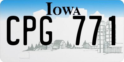 IA license plate CPG771