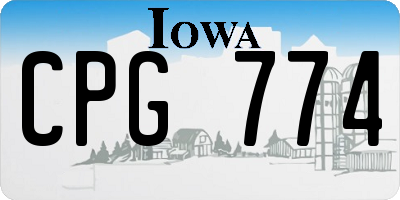IA license plate CPG774