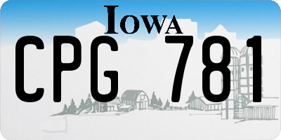 IA license plate CPG781