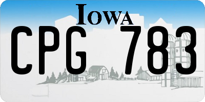 IA license plate CPG783