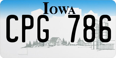 IA license plate CPG786