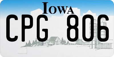 IA license plate CPG806