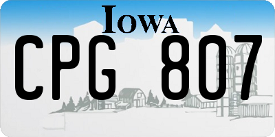 IA license plate CPG807