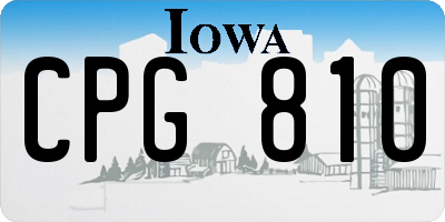 IA license plate CPG810
