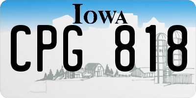 IA license plate CPG818