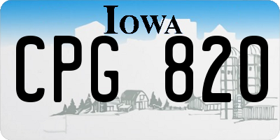 IA license plate CPG820